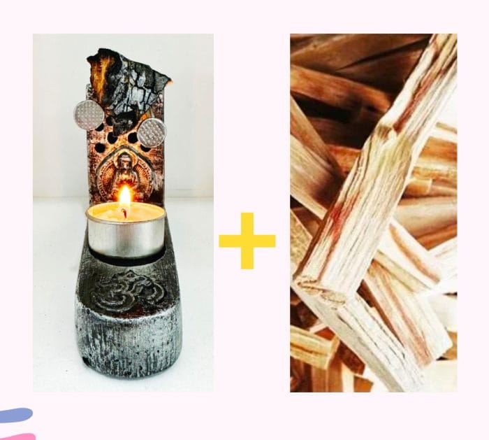 Quemador de palo santo  + palo santo 25gr PROMO